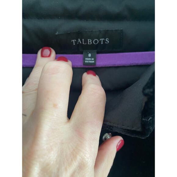 Talbots Quilted Velour Bomber Jacket Size 8 - Picture 2 of 5